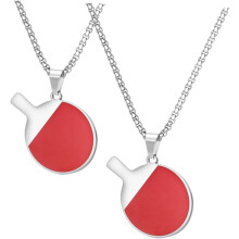 2er-Set Tischtennisschläger-Halsketten, modische Sportanhänger-Halsketten für Damen, Tischtennis-Charm-Halsketten