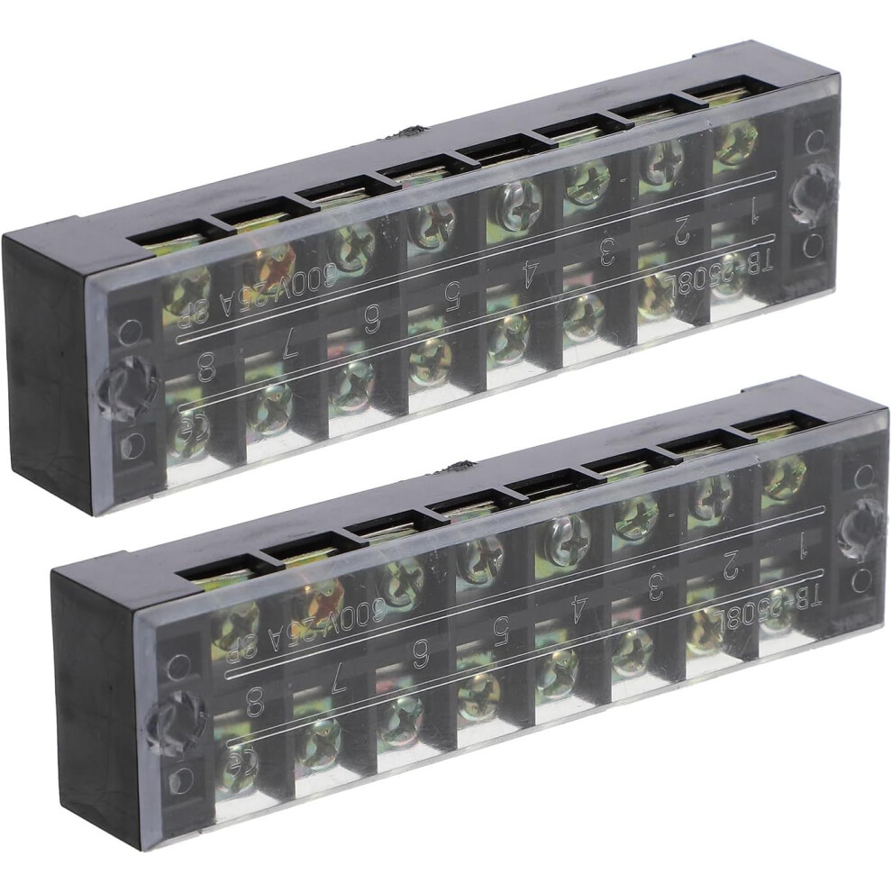 600V 25A Dual Row Screw Terminal Block Strip, 10 Positions Copper Terminal Barrier Strip Base 5455468333309