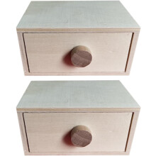 2-teilige Aufbewahrungsbox aus Holz mit Schubladen, großem Fassungsvermögen und angenehmer Haptik