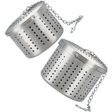 2-teiliges Edelstahl-Teesieb-Set mit feinmaschigen Filtern, praktischer, wiederverwendbarer Tee-Infuser