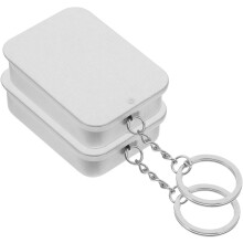 2 silberne Mini-Schmuckkästchen aus Metall, Schlüsselanhänger, Aufbewahrungsboxen für Schmuck, 60 x 43 x 17 mm, tragbarer Metallorganizer