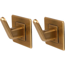 2 Stück Wandhaken, einfach, quadratisch, aus Aluminium, selbstklebend