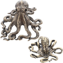 2 Vintage-Tischornamente aus Kupfer in Form von Oktopussen – Einzigartiges Design