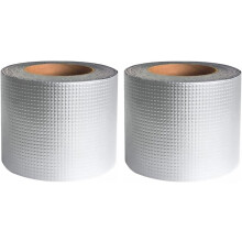 Wasserdichtes, selbstklebendes Butyl-Aluminium-Dichtungsband, 5 cm x 2 Stück, zur Reparatur von Dachlecks und zur Abdichtung von Rohrleitungen