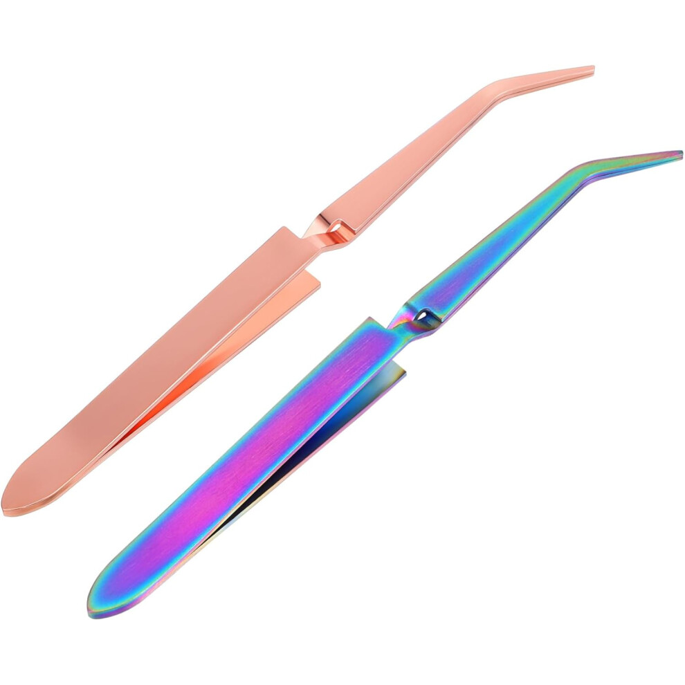 Hkhbjs Nail Shaper Tool Manicure Tweezers 2 Pcs With Angled Tips Precision Grip For False Nails Shaping Salon Or Home Use