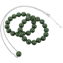 Braccialetto con 3 perline a forma di anguria, regolabile, elastico, collana da polso, grazioso gioiello estivo tropicale.