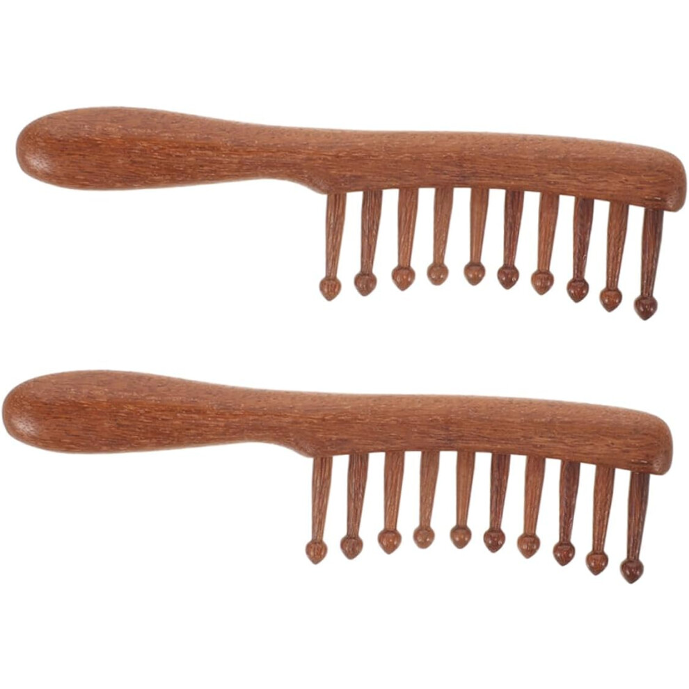 Hkhbjs Unisex 2Pcs Sandalwood Tooth Comb Wide Comb For Men For Men Scalp Massager Function Decorative