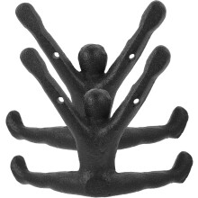 2 Stück dekorative Wandhaken aus Gusseisen in Form eines Klettermanns, robuste Kleider- und Taschenaufhänger