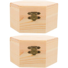 2 Stück unfertige kleine Schmuckkästchen aus Kiefernholz, 9 x 8 x 4 cm, Aufbewahrungsorganizer für Bastelarbeiten