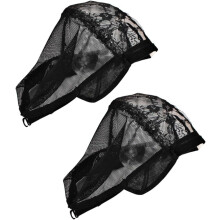 2 Stück Perückennetze, elastische, glatte Gaze-Haarnetze zur Perückenherstellung, schwarz, für Halloween-Kostüme