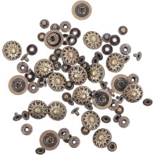 20pcs Cartoon Bronze Wallet Buckle Snap Buttons Set with Base, Zinc Alloy Fasteners Clasp Button