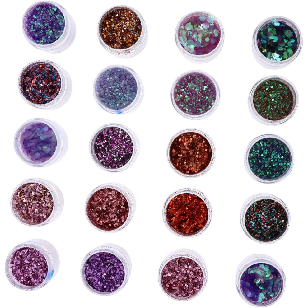 Hkhbjs 20Pcs Glitter Eye Makeup Sequins Manicure Shining Powder Nail Art Sequin Sparkling Decors