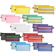 20 tragbare Multifunktions-Federmäppchen für den täglichen Gebrauch, ansprechendes Design, Reißverschluss, Canvas-Material