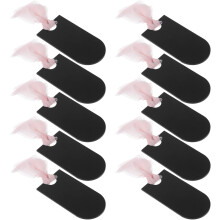 20 Acryl-Namensschilder mit Schleifenband, elegantes Bogendesign, schwarz, unbedruckt, vielseitig verwendbar