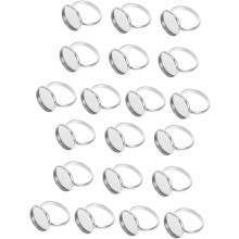 20 Stück verstellbare Ringhalter aus Edelstahl, DIY-Ringbasis, Schmuckzubehör, 10 mm Innendurchmesser