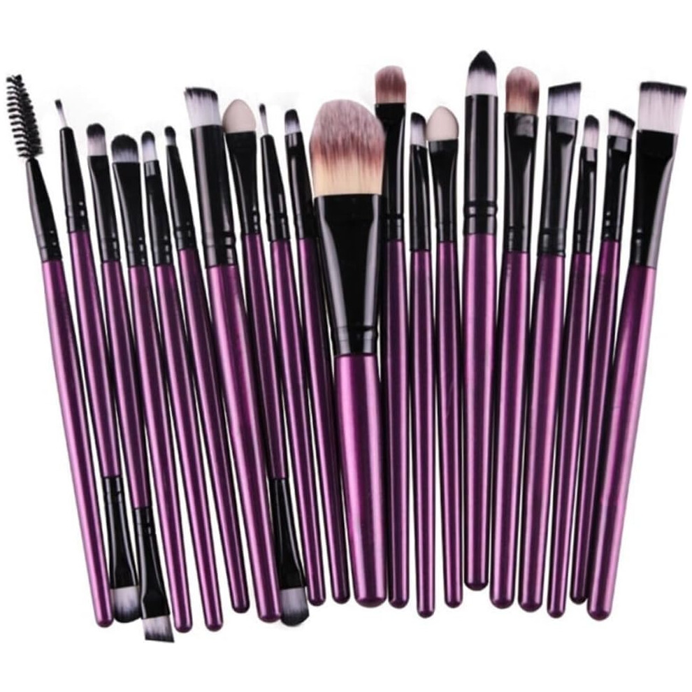 Hkhbjs 20Pc Professional Eye Makeup Brush Set Natural Eye Shadow Brushes For Application Rod Black Tube