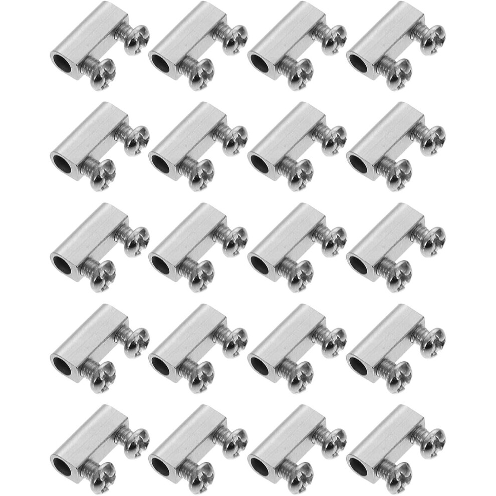 20 Sets Double Hole Wire Rope Cable Clips Copper Wire Rope Lockers Cable Clamps For Rigging 8882873526366