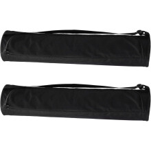 2er-Pack schwarze Yogamatten-Tragerucksäcke aus Oxford-Gewebe mit Gummipolsterung und verstellbarem Schultergurt