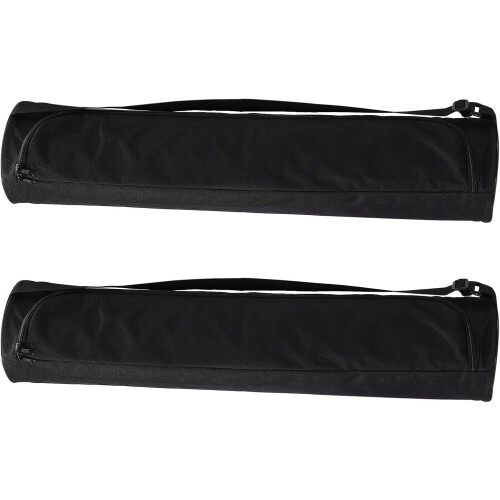 2Pcs Black Oxford Cloth Yoga Mat Carrier Backpack with Rubber Padding, Adjustable Shoulder Strap