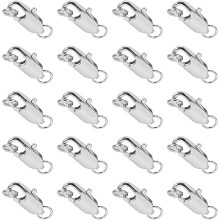 20 Stück Karabinerverschlüsse aus Metall in Fischschwanzform, 7 x 14 mm, DIY-Schmuckzubehör für Armbänder und Halsketten