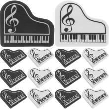 20pcs Piano Shaped Mini Erasers for Students School Rewards Small Cute Erasers with Random Patterns