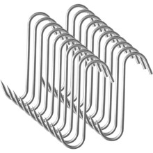 20 Stück Fleischhaken aus Edelstahl, S-förmig, kleine Metallhaken mit geschärfter Spitze, vielseitiges Design