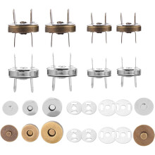 Juego de 20 hebillas y cierres magnéticos de 1,8 cm y 1,4 cm, en plata y cobre antiguo, ideales para decorar bolsos.