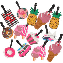 20 Pcs Cartoon Luggage Tag Pvc Ice Cream Boarding Pass