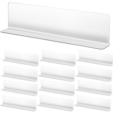 20 separadores de estantes de plástico PVC en forma de L de 28x7 cm para estantes de supermercados y tiendas.