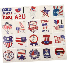20 Blatt temporäre Aufkleber zum US-Unabhängigkeitstag