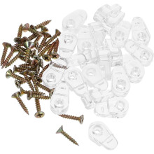 20 Stück Glas-Spiegelclips, Kunststoff-Schranktürhalter, Befestigungsschrauben