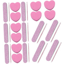 Kit de manicura de 20 piezas con limas de uñas, bloques pulidores y palitos de manicura para uso doméstico y profesional.