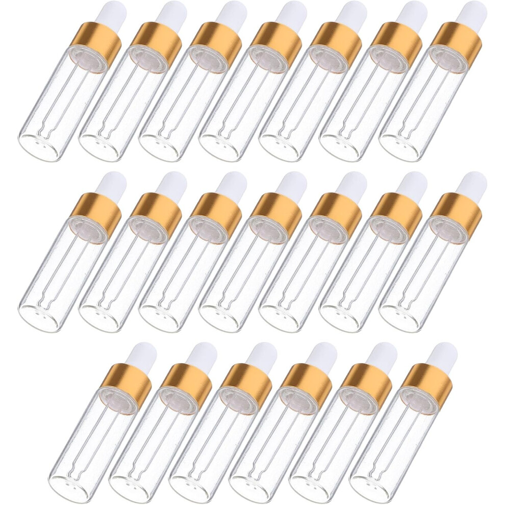 Hkhbjs 20Pcs Glass Dropper Bottles Leakproof Mini Travel Essential Oils Bottles
