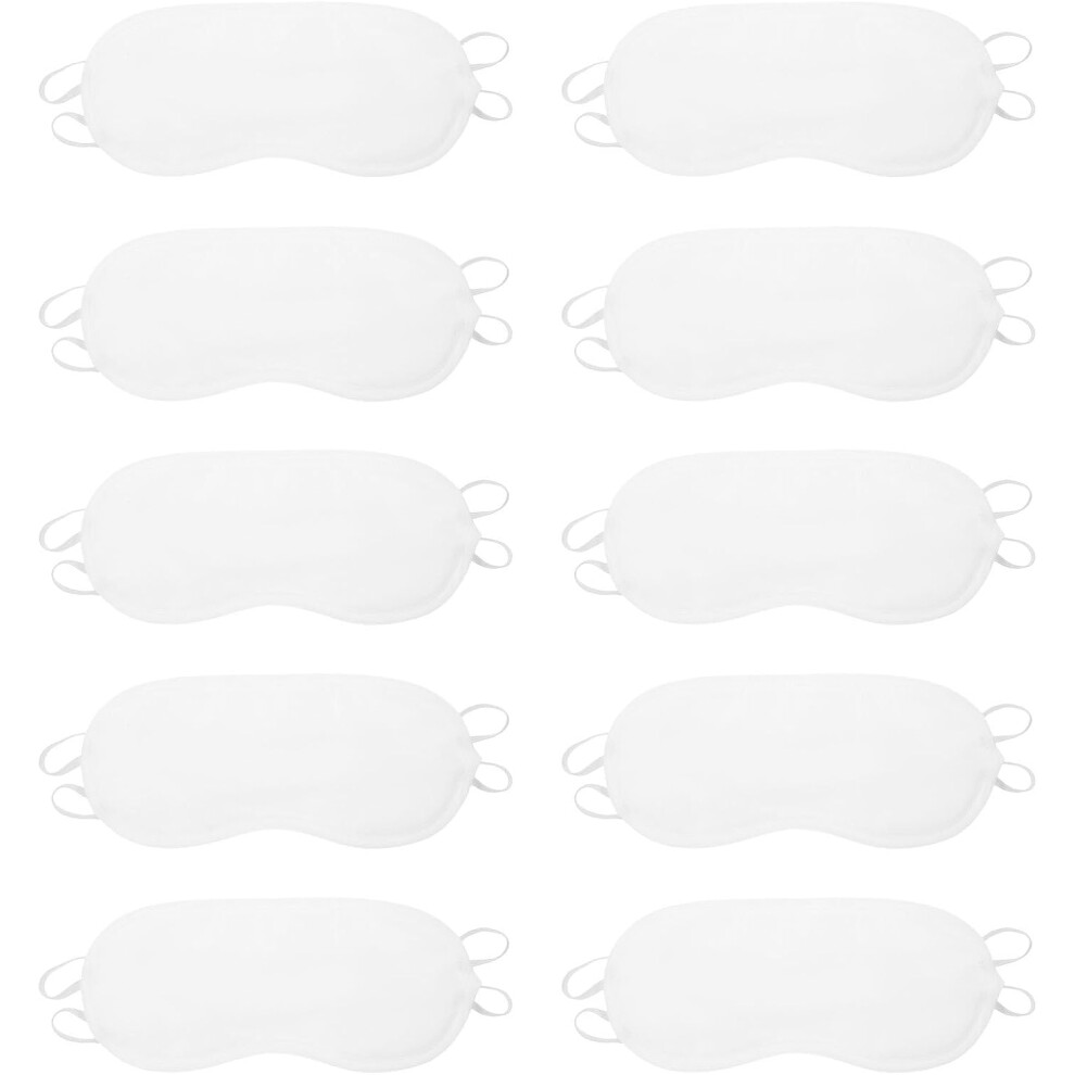 Hkhbjs White Disposable Sleeping Eye Masks 20Pcs Set Polyester Silk-Like Soft Eye Covers