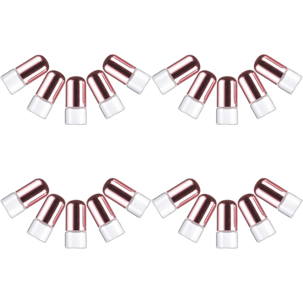 Hkhbjs Pink 20Pcs Mini Refillable Glass Essential Oil Roller Bottles Perfume Roller Bottle Caps For Travel Aromatherapy