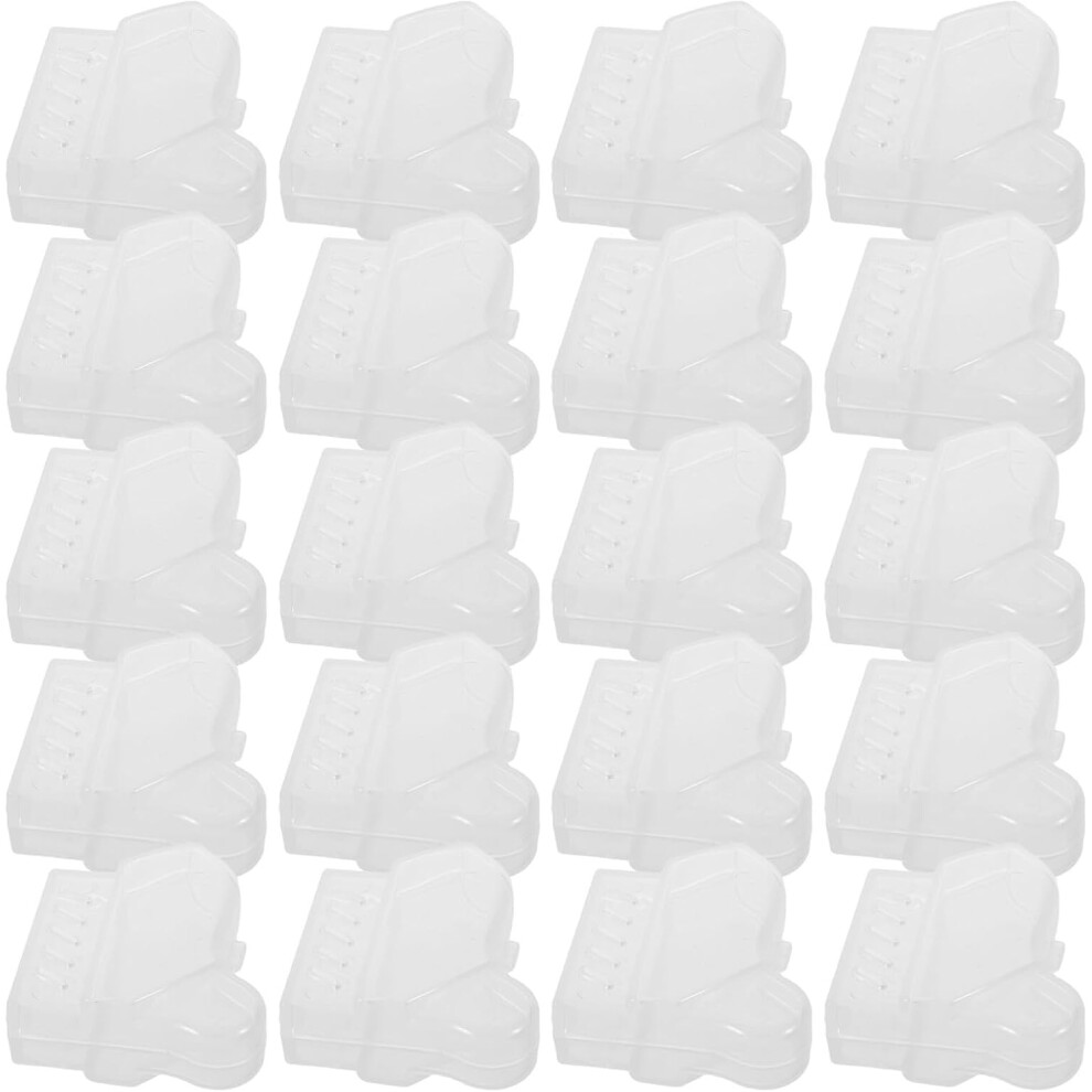 Hkhbjs 20Pcs Plastic Toothbrush Covers Denture Care Kit Travel Hygienic Dustproof Protective Caps Replacement Brush Head Covers