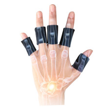 Nylon-Fingerschutz und elastische Daumenbandagen, 20 Stück (10 schwarze + 10 blaue)