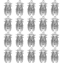 20 Stück Vintage-Insektenanhänger aus Legierung, Zikaden-Charms, Insekten-Charms