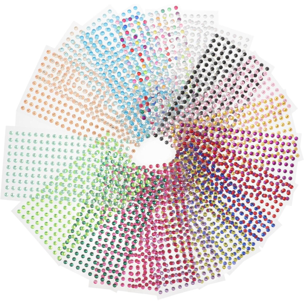 Hkhbjs 20Pcs Acrylic Diamond Stickers Round Flat Back Rhinestones For Face Hair Nail Crafts Self-Adhesive Plastic Gems