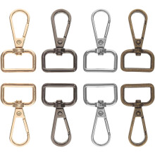 20 Stück Metall-Karabinerhaken, drehbare Karabinerhaken, D-Ring-Clips, Zinklegierung, verschiedene Farben