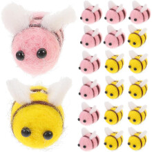 20pcs Felt Bees Mini Wool Felt Craft for DIY Decorations Nursery Party Shower Garland Decor