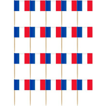 200 palillos de comida con forma de bandera francesa, palillos de madera desechables para fiestas, diseño creativo y adorable.