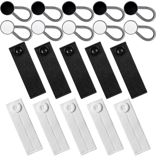 20Pcs Adjustable Pants Waist Extenders Elastic Jean Button Extender Set