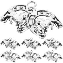 20 Stück Western-Cowboy-Hufeisen- und Pferdeanhänger aus Legierung für die Schmuckherstellung, DIY-Armbänder und Halsketten
