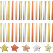 200 Stück Glitzernde Origami-Stern-Papierstreifen zum Selberbasteln, Faltpapier für Bastelarbeiten und Scrapbooking