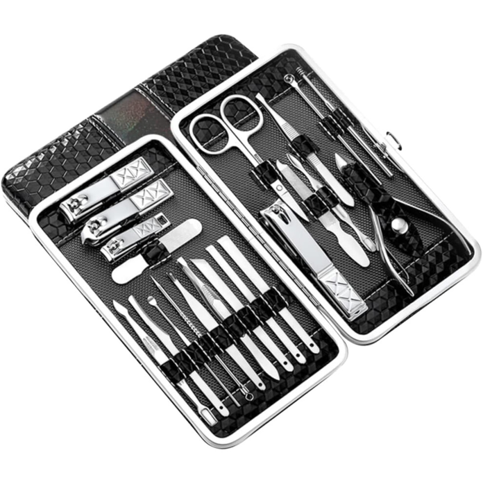 Hkhbjs Black 21Pcs Stainless Steel Nail Clipper Precision Grooming Ergonomic Manicure Pedicure Tool
