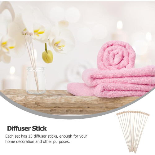 Lot de 15 bâtonnets diffuseurs de parfum en bois kaki, pour décoration. 2