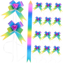 200 Stück Schleifen zum Zuziehen für Geschenkverpackungen, Farbverlauf-Regenbogen-Dekorationen