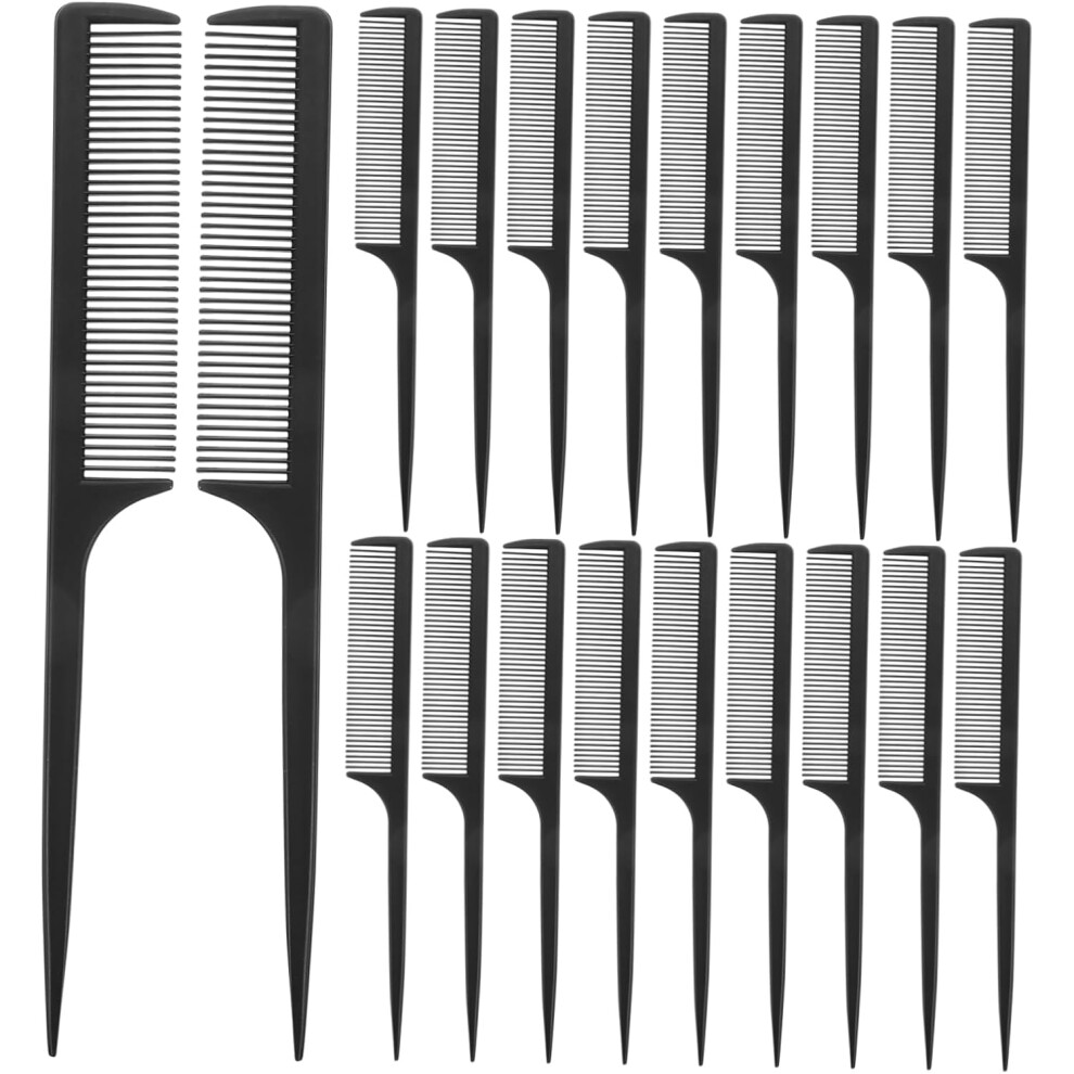 Hkhbjs Unisex Black 20Pcs Rat Tail Combs Fine Tooth Styling Combs Sharp Tip Hair Teasing