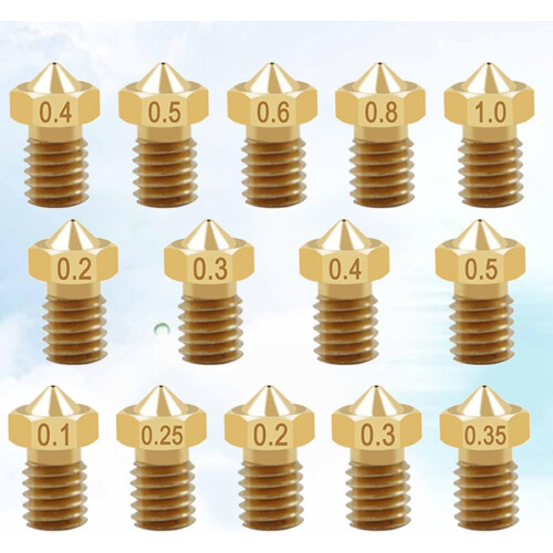 Cabeças da extrusora dos bocais da impressora 3D de latão 13pcs M6 rosca compatível com o filamento de 1.75mm 3mm 2